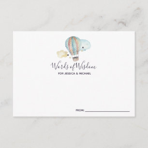 Hot Air Balloon Party in Baby Shower Advice Enclosure Card