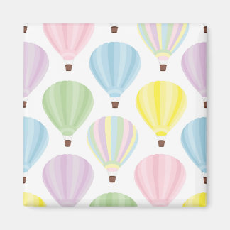 Hot Air Balloon Pastel Pattern Magnet