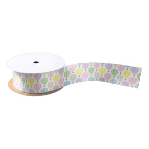 Hot Air Balloon Pastel Pattern Satin Ribbon