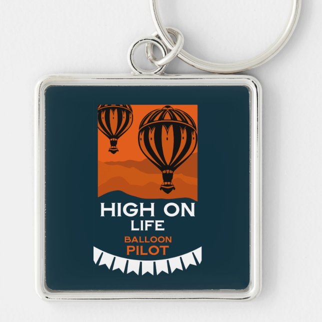 Hot Air Balloon Pilot Key Ring (Front)