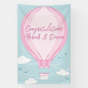 Hot Air Balloon Pink Girl Banner