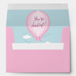 Hot Air Balloon Pink Girl Envelope