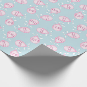 Hot Air Balloon Pink Girl Wrapping Paper