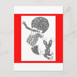 hot air balloon postcard