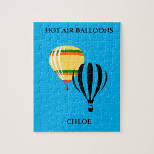Hot air balloon puzzle with child's name.