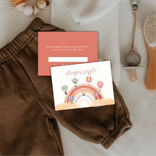 Hot Air Balloon Rainbow Diaper Raffle Baby Shower Enclosure Card
