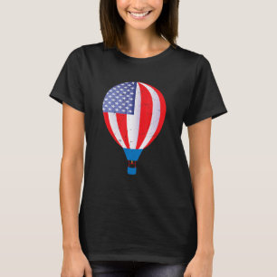 Hot Air Balloon Ride  American Flag Hot Air Balloo T-Shirt