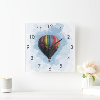 Hot Air Balloon Square Clock