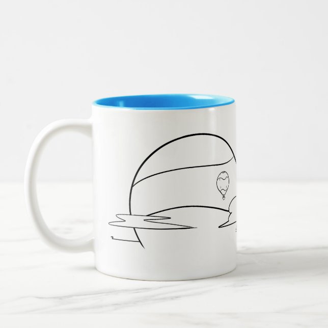 Hot Air Balloon Sun Coffee Mug (Left)