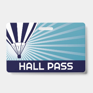 Hot Air Balloon Teacher Hall Pass  ID Badge