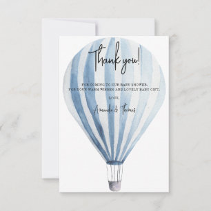 Hot air balloon thank you baby shower card