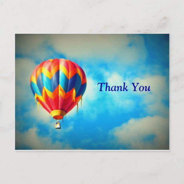 Hot Air Balloon Thank You Card (Front)