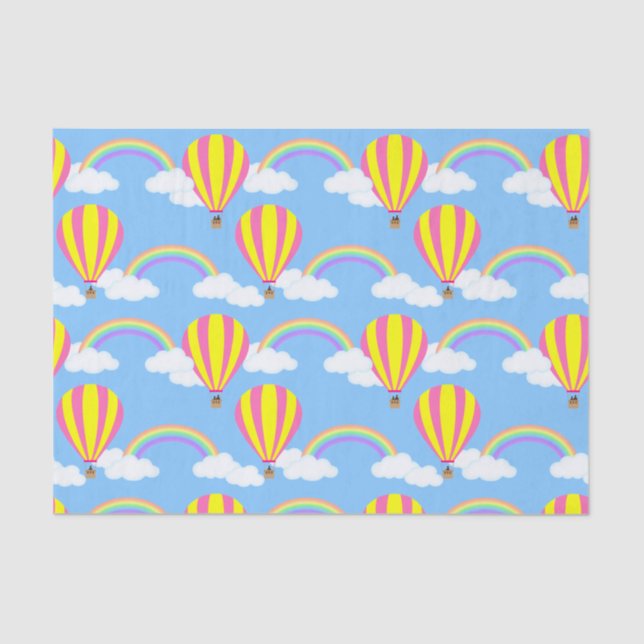 Hot Air Balloon Tissue Paper - Blue Background (Front)