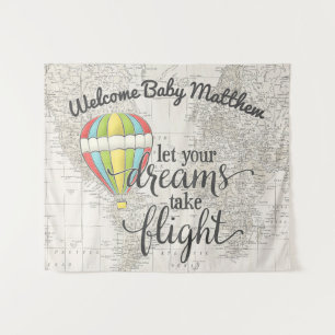 Hot Air Balloon Travel Baby Shower Tapestry
