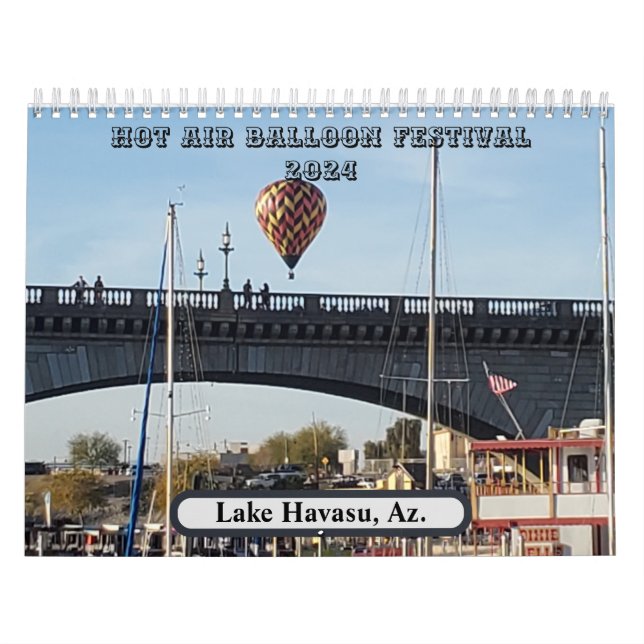Hot Air Balloon Two Page Medium Calendar, White Calendar (Cover)