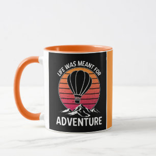 Hot Air Balloon Vintage Retro Sunset Adventure Mug