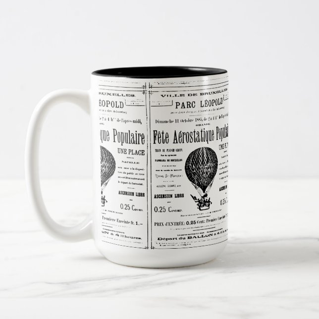 Hot air balloon vintage Two-Tone coffee mug (Left)