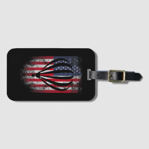 Hot Air Balloon Vintage USA Flag  Luggage Tag