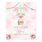 Hot Air Balloon Watercolor Pink Mint Peach
