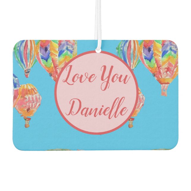 Hot Air Balloon Watercolour Balloons Car Air Freshener (Front)