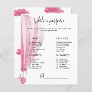 Hot air balloon - Whats in your purse baby shower