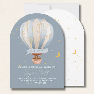 Hot Air Balloon Whimsical Cute Teddy Bear Arch Invitation
