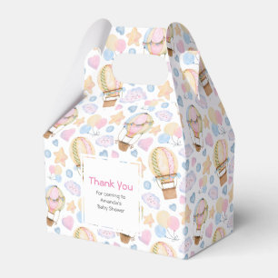 Hot Air Balloon Whimsical Watercolor Pattern Favour Box