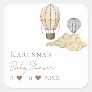Hot Air Balloon White Baby Shower Envelope Seal