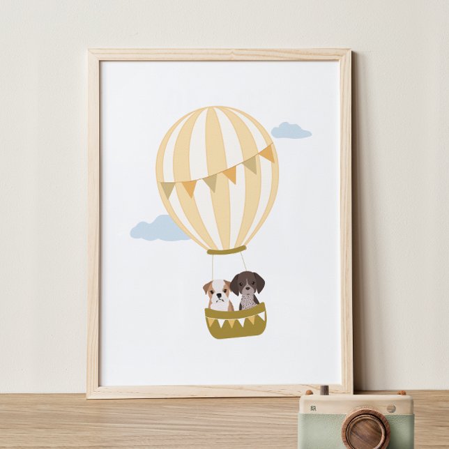 Hot Air Balloon with Puppies Nursery Decor Poster (Creator Uploaded)