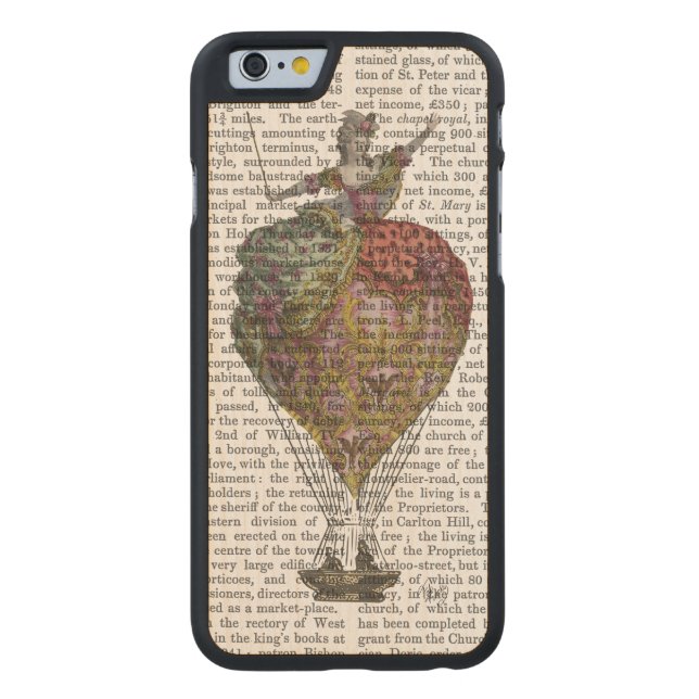 Hot Air Balloon Woman 3 Carved Wood iPhone Case (Back)