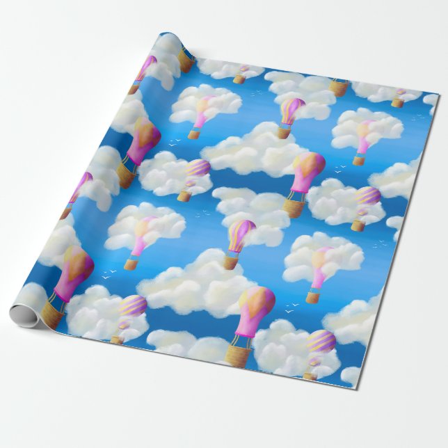 Hot air Balloon  Wrapping Paper (Unrolled)
