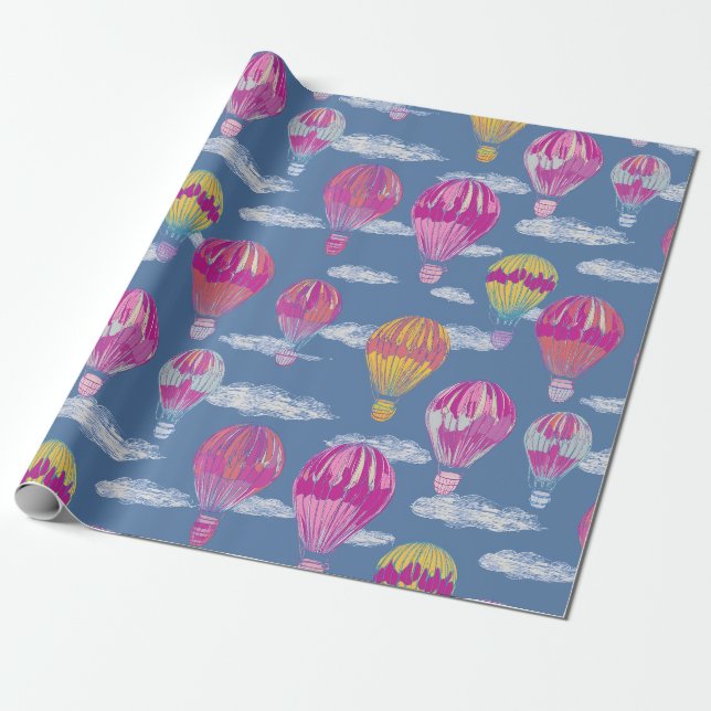 Hot Air Balloon Wrapping Paper (Unrolled)