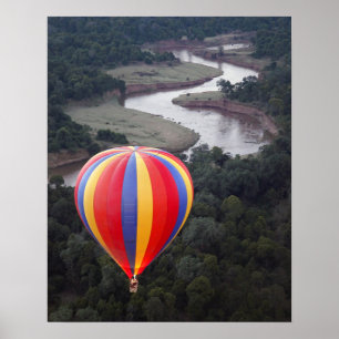 Hot-Air Ballooning over the Mara River Poster