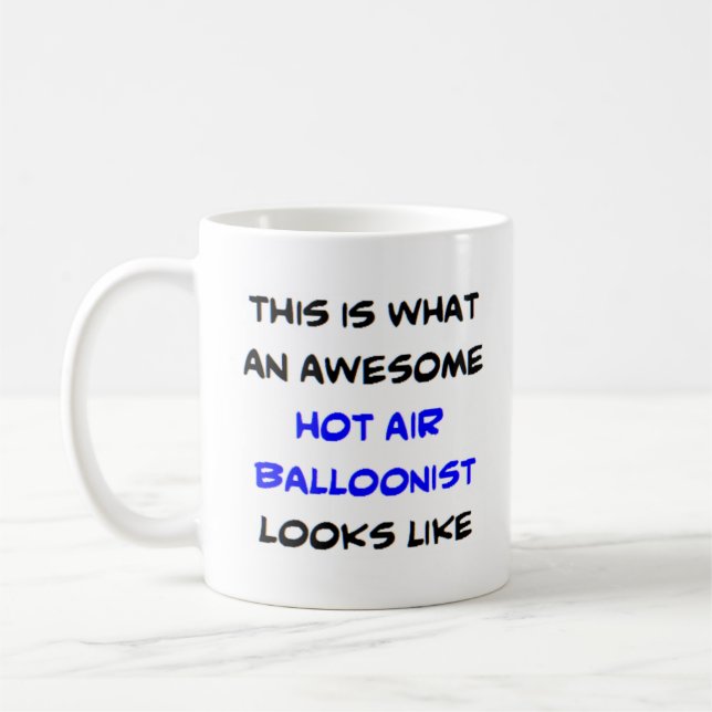 hot air balloonist, awesome coffee mug (Left)
