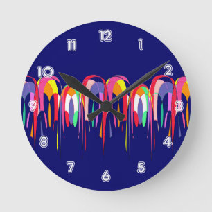 Hot Air Balloons Abstract Round Clock