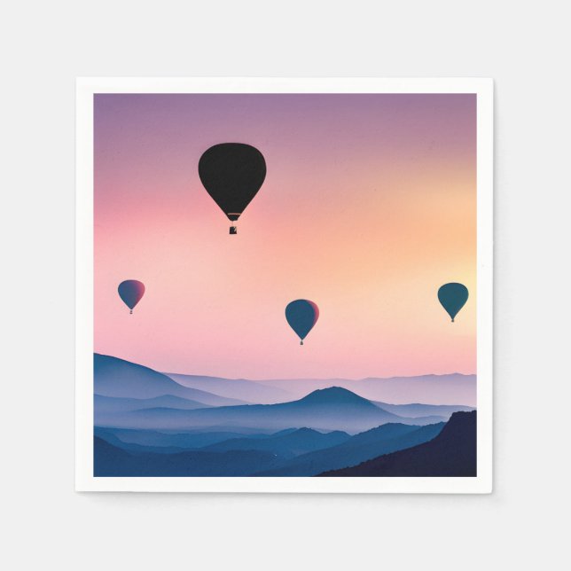 Hot Air Balloons and Mountains Napkin (Front)