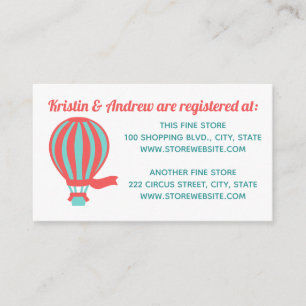 Hot Air Balloons Baby Shower Registry Enclosure Card