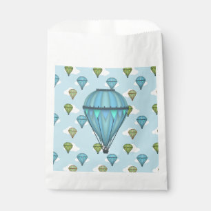 Hot Air Balloons Blue and Green Cloudy Sky Favour Bags