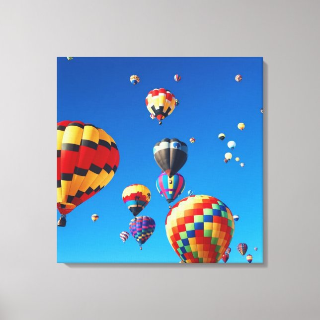 Hot Air Balloons Blue Sky Canvas Print (Front)