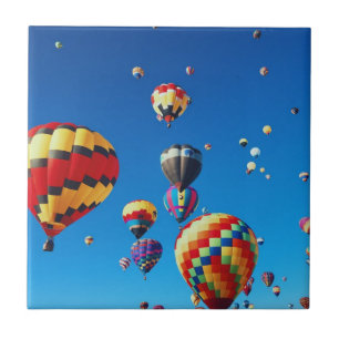 Hot Air Balloons Blue Sky Tile
