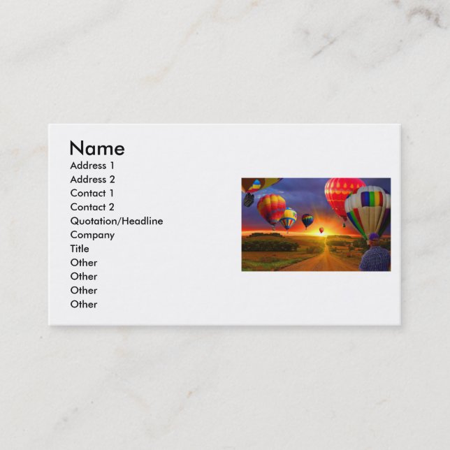 Hot Air Balloons Business Card (Front)