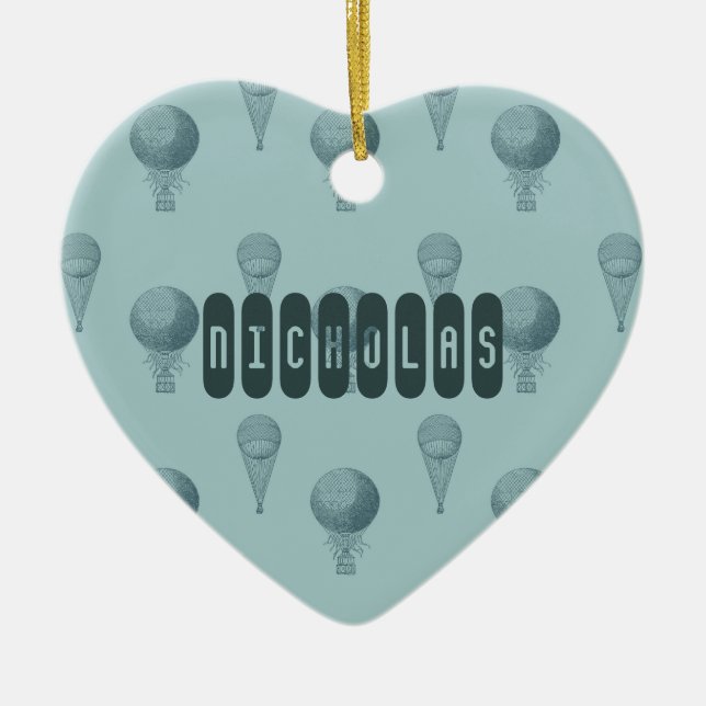 Hot Air Balloons Ceramic Tree Decoration (Front)