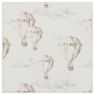 Hot air balloons Gender Neutral watercolor nursery Fabric