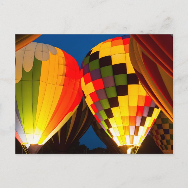 Hot Air Balloons Glow Postcard (Front)