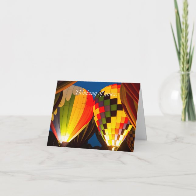 Hot Air Balloons Glow Thinking Of You Card (Front)