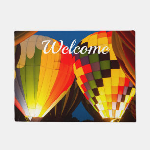 Hot Air Balloons Glow Welcome Doormat