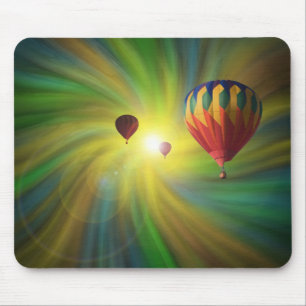Hot-Air Balloons in a Swirling Pastel Vortex Mouse Pad