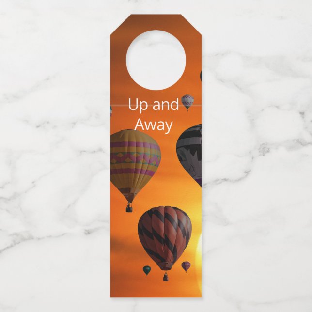 Hot Air Balloons in Flight Bottle Tag (Front)