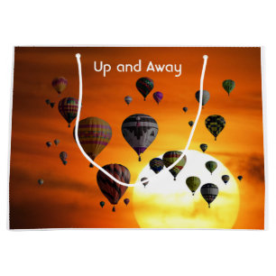 Hot air balloons in flight large gift bag