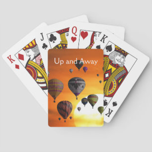 Hot air balloons in flight playing cards